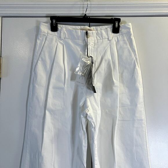 Nili Lotan Flavie White Pants Size 8 NWT 98% Cotton Made in USA - Picture 4 of 6